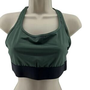 Victoria's Secret Sports Bra Large Olive Black Band Racerback The Player